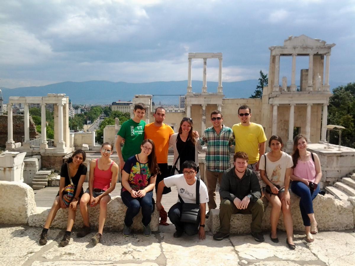 ARCS Field School students at the theater of Philippopolis